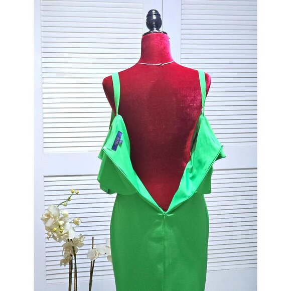Rachel Rachel Roy Women's Green Marcella Drapey  Sheath Dress Size XL 2441 - Picture 10 of 16